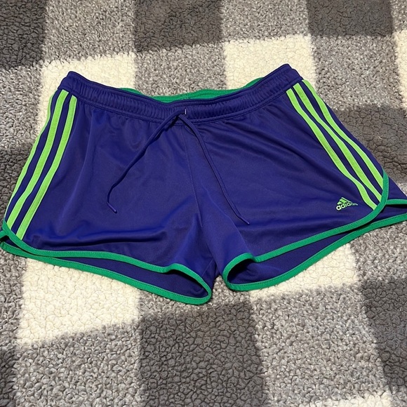 Adidas Women’s Athletic Shorts Purple and Green Size Large - Picture 8 of 8